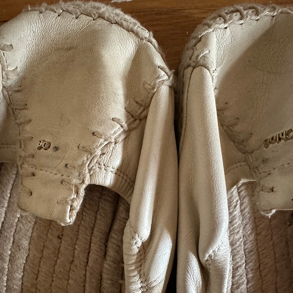 Chloe “Lucinda” White Leather Espadrilles - Picture 4 of 7
